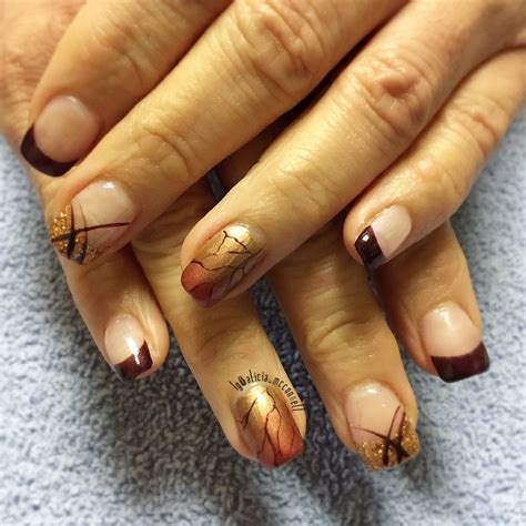 autumn french tip nails|fall french nails 2023.